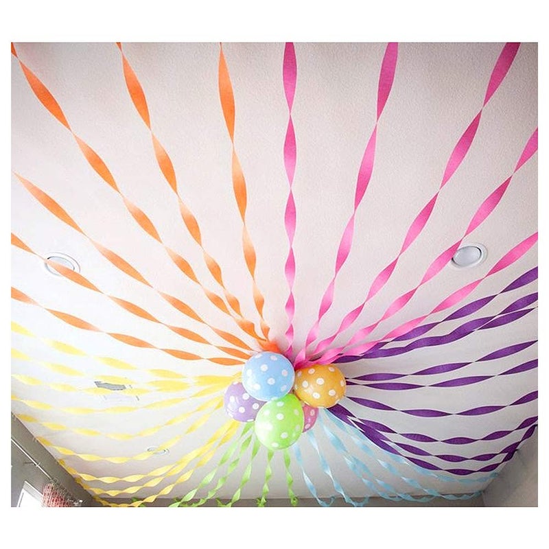 Binpeng Streamers Paper 433ft Long 1.77in Wide Crepe Paper Streamers  Tassels Streamer Pape for Party Decorations Wedding Festival (Rainbow Paper Streamers 6 Packs) - Image 5